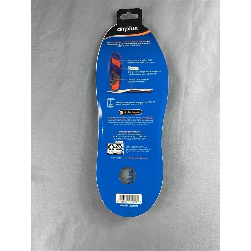 Airplus Men's 7-13 Ultra Work Insoles Anti-Fatigue Memory Foam Comfort